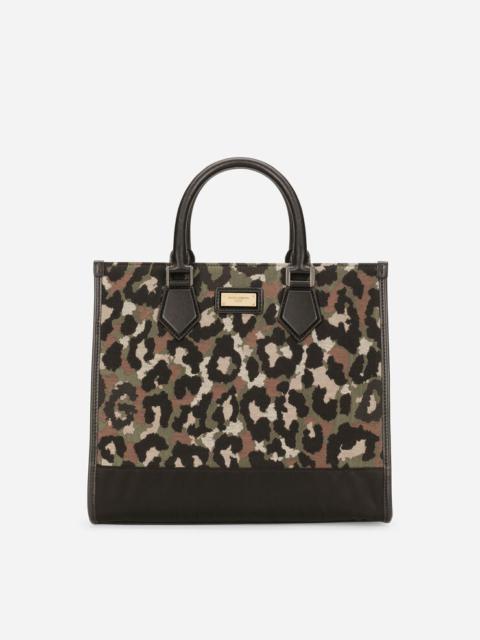 Dolce & Gabbana Small camouflage jacquard shopper