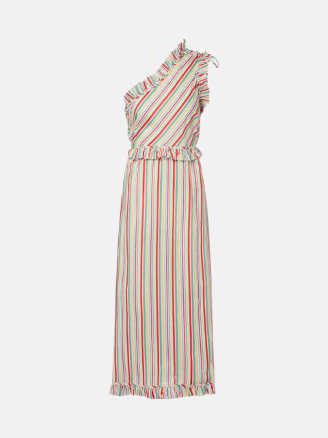 Arabelle striped cotton midi dress