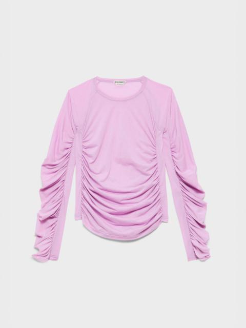 JW Anderson WOMENS RUCHED JERSEY TOP IN ORCHID