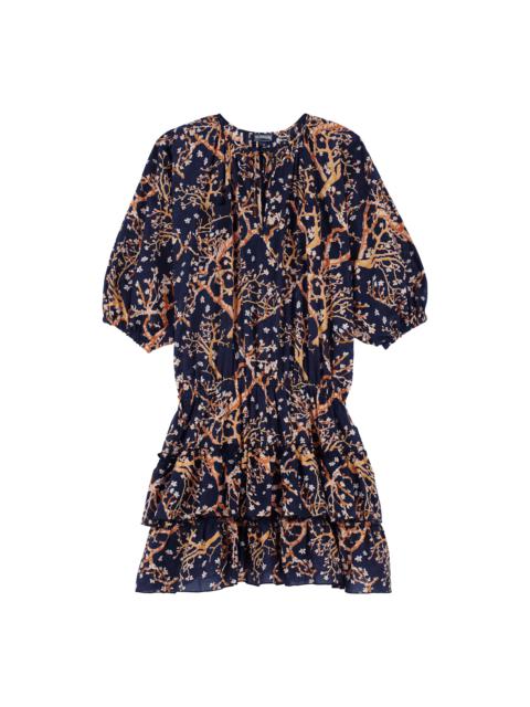 Women Short Ruffles Cotton Dress Sweet Blossom