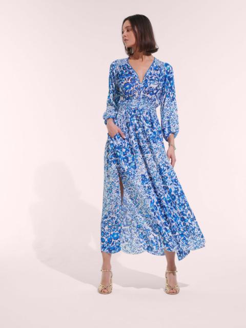 Poupette St Barth Long Dress Anabelle - Blue Nuances