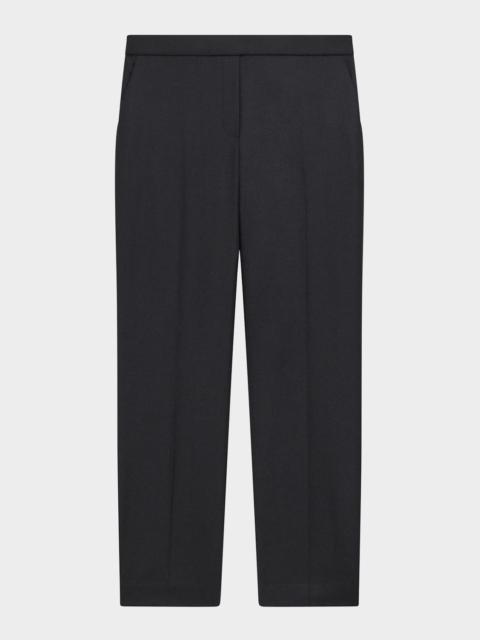 Theory Treeca Virgin Wool Flannel Cropped Pull-On Pants