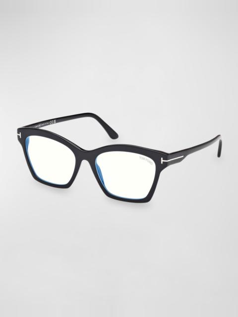 TOM FORD 54mm Square Blue Block Glasses