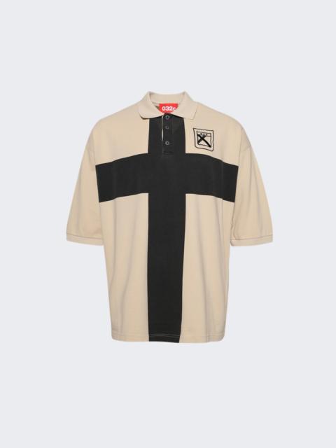 032c Fainting Cross Oversized Polo Shirt Sand