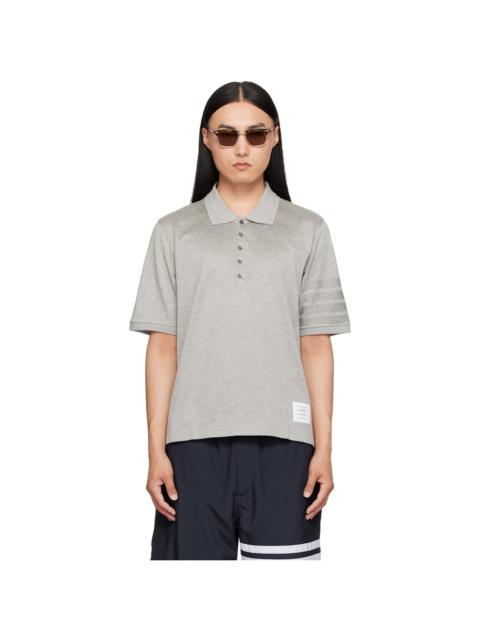 Thom Browne Gray Jersey Ottoman 4-Bar Polo