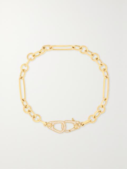 FOUNDRAE Sister Hooks Small 18-karat Gold Diamond Bracelet