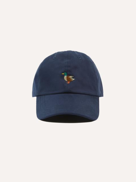 Drake's Navy Duck Emblem Cotton Baseball Cap