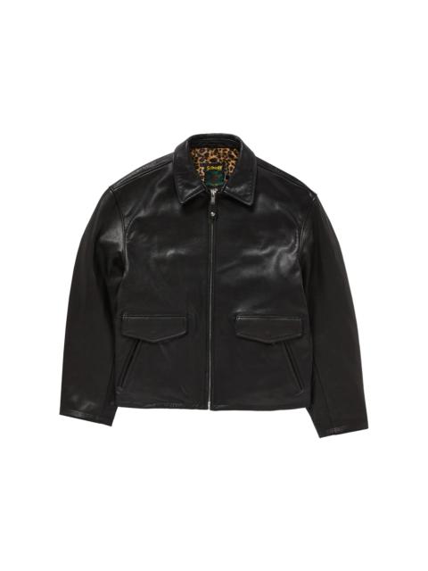 Supreme Supreme Blackmeans Painted Leather Motorcycle Jacket Black
