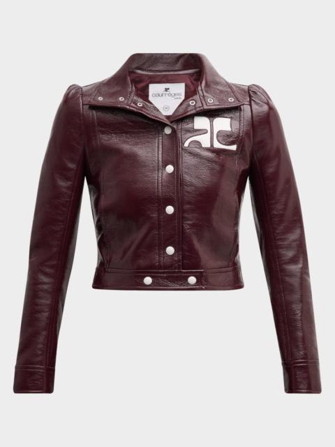 courrèges Textured Vinyl Crop Jacket