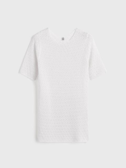 Totême Short-sleeve crochet top off-white