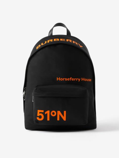 Burberry Coordinates Print Nylon Backpack