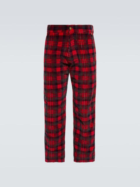 ERL Checked cotton corduroy pants