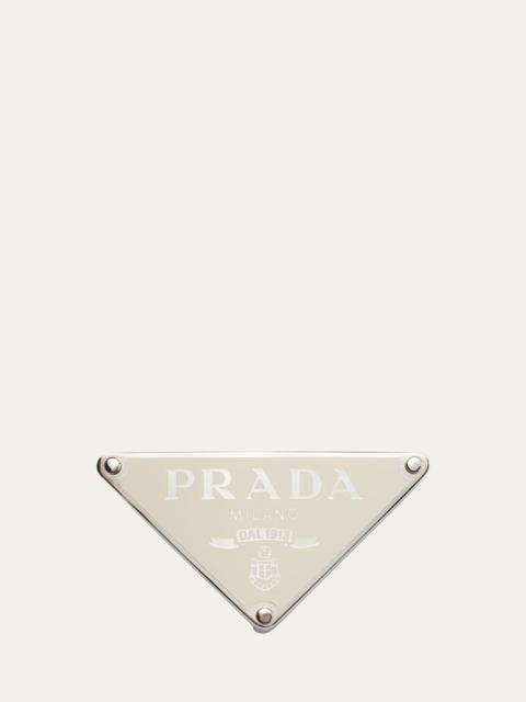 Prada Men's Saffiano Leather Triangle Belt Buckle