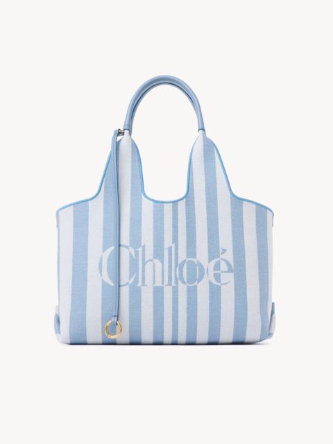 Chloé CHLOÉ STRIPY EAST-WEST TOTE BAG IN JACQUARD