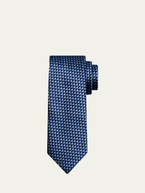 ZEGNA Men's Geometric Woven Mulberry Silk Jacquard Tie