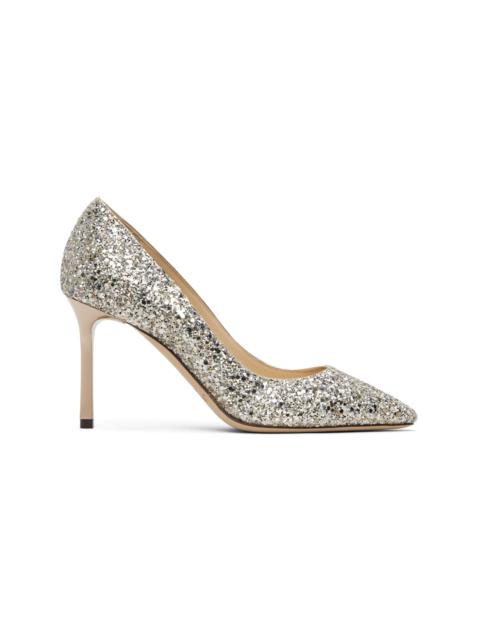 JIMMY CHOO Silver Romy 85 Heels