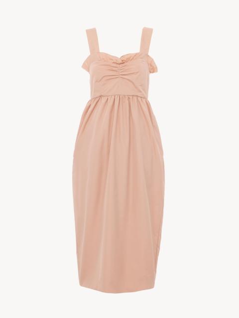 Chloé SLEEVELESS FITTED MIDI DRESS IN TECHNICAL TAFFETA