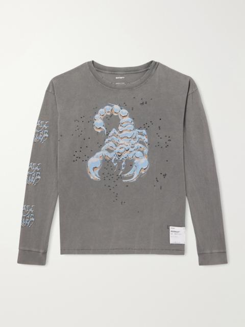 SATISFY Logo-Print Distressed MothTech™ Cotton-Jersey T-Shirt