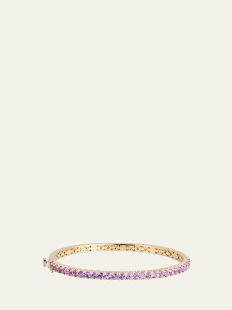 SYDNEY EVAN 14K Gold Pave Amethyst Bangle Bracelet
