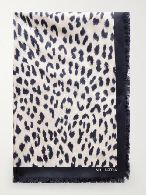 NILI LOTAN Savanna Leopard-print Silk Scarf