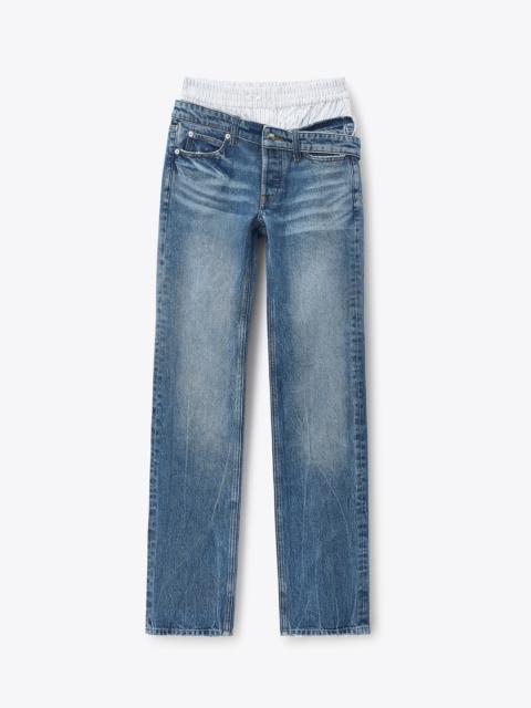 Alexander Wang boxer drop waistband slim jean