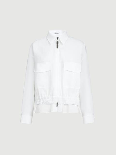 Brunello Cucinelli Cotton outerwear jacket with shiny zipper pull