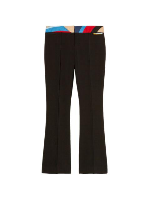 abstract-print trim cropped trousers