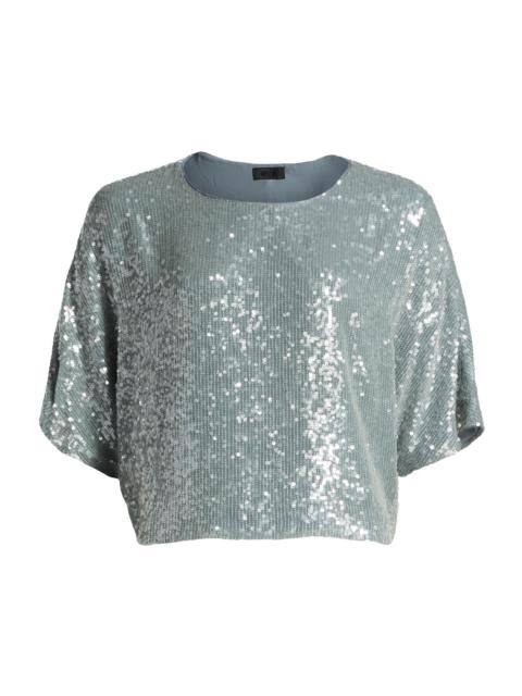LAPOINTE Women's Re-Edition Sequin Relaxed-Fit T-Shirt - Steel Blue