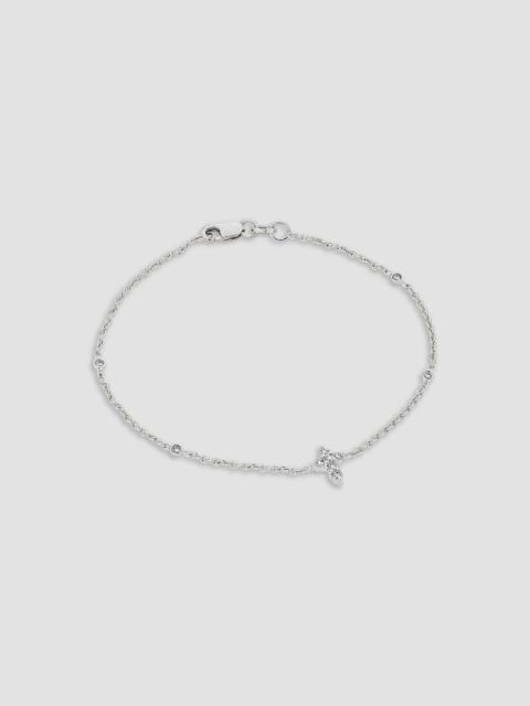 ROBERTO COIN Women's Tiny Treasures 18K White Gold & 0.18 TCW Diamond Cross Charm Bracelet - White Gold