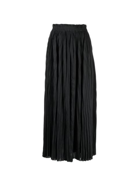 elasticated-waist pleated skirt