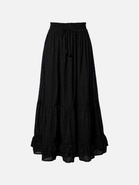 Poupette St Barth Clara tiered cotton maxi skirt