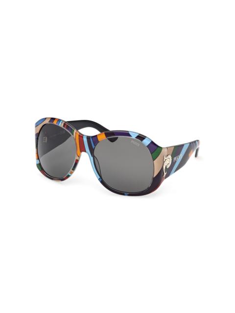 PUCCI Round-Frame Acetate Sunglasses black