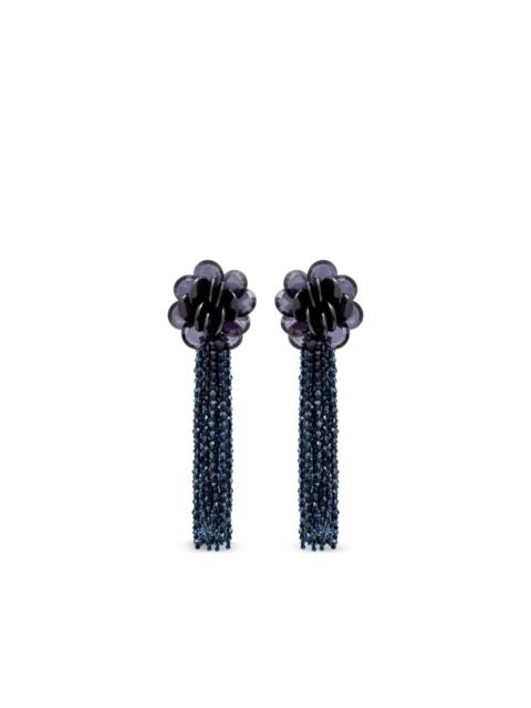 Oscar de la Renta flower tassel earrings