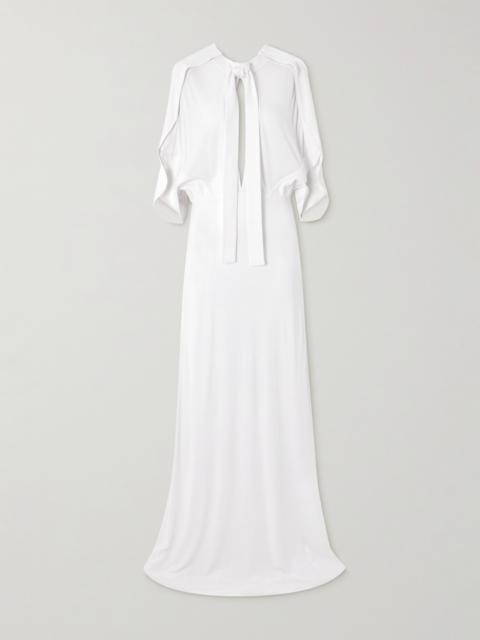 16ARLINGTON Elian Tie-neck Draped Stretch-jersey Maxi Dress