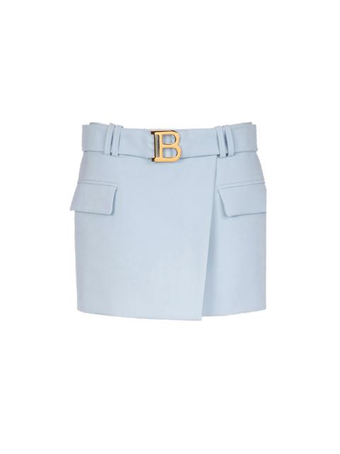 Balmain Short wool low-rise skirt
