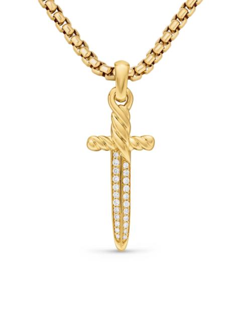 DAVID YURMAN Women's Petrvs Dagger Amulet in 18K Yellow Gold with Diamonds, 31.5mm - Diamond