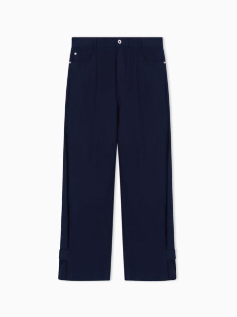EMPORIO ARMANI J4E RELAXED-FIT LINEN TROUSERS