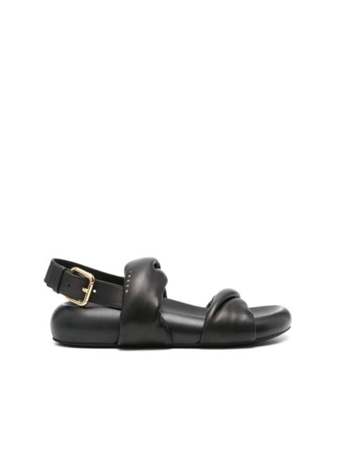 logo-print leather sandals