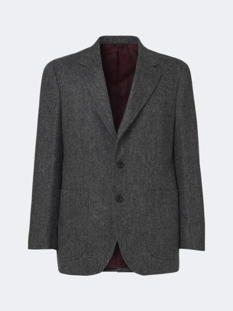 RUBINACCI Herringbone virgin wool blazer