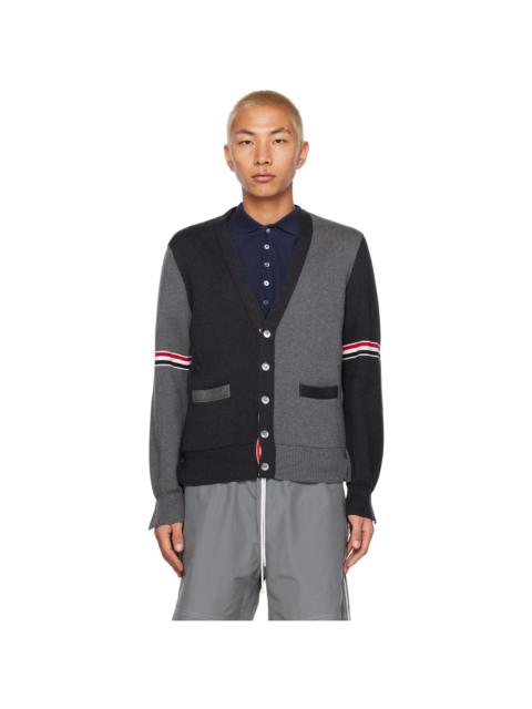 Thom Browne Gray Colorblocked Cardigan
