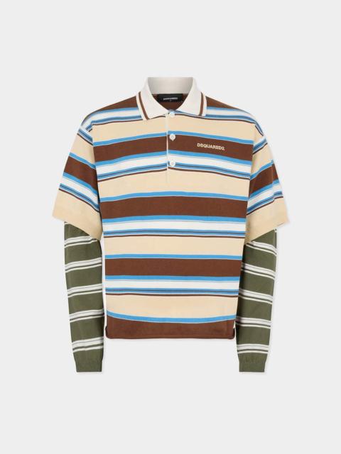DSQUARED2 STRIPED LONG SLEEVES POLO