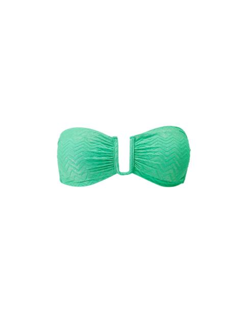 MELISSA ODABASH PRAGUE ZIGZAG GREEN BIKINI TOP