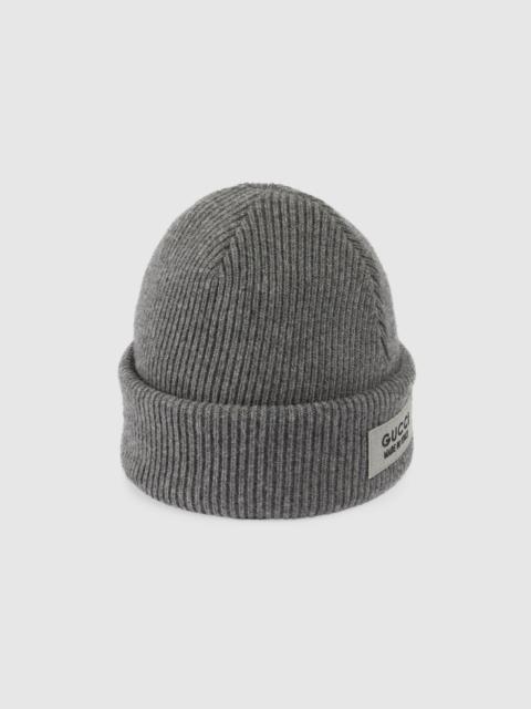 GUCCI Knit wool hat with patch
