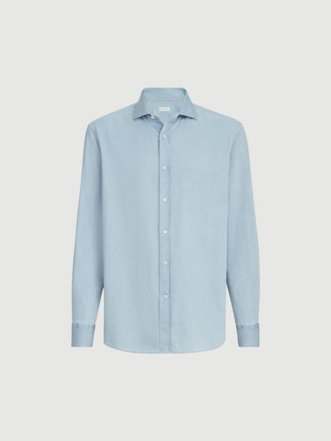 Brunello Cucinelli Lightweight denim shirt with spread collar