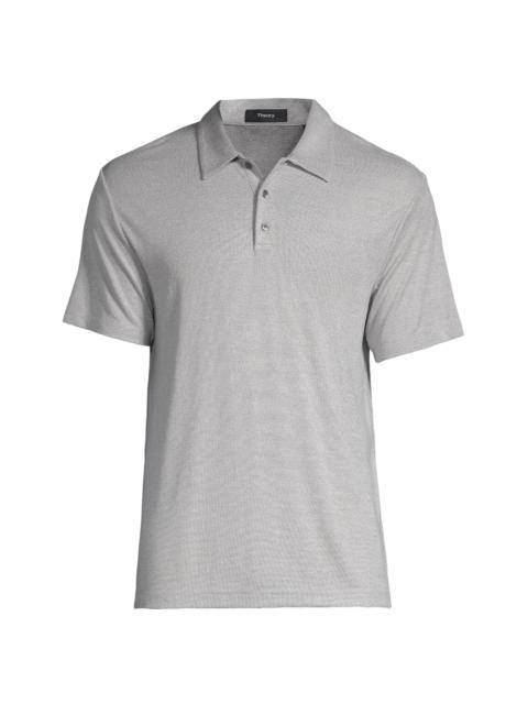 Theory Men's Bron C Anemone Polo Shirt - Grey Multi
