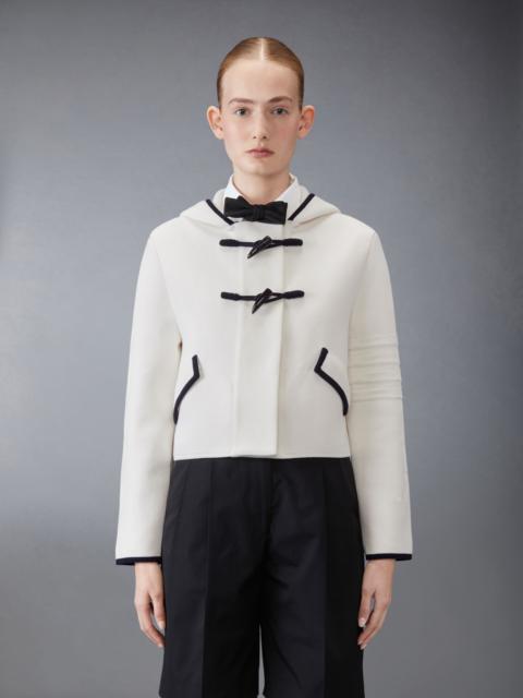 Thom Browne Cotton Wool 4-Bar Cropped Duffle Jacket