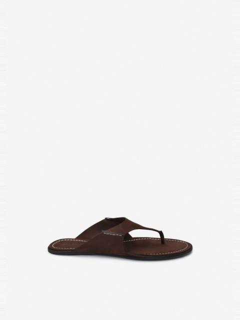 MAGDA BUTRYM Nubuk thong flat sandals in brown