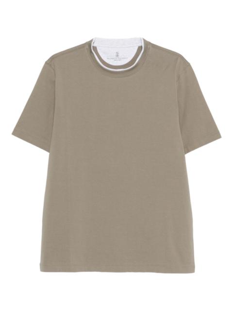 Brunello Cucinelli contrast-trim T-shirt