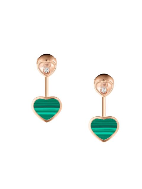 Chopard Women's Happy Hearts 18K Rose Gold, Malachite & Diamond Ear Jackets - Green