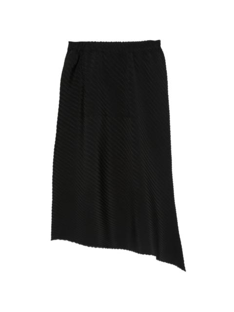 ISSEY MIYAKE pleated asymmetric midi skirt